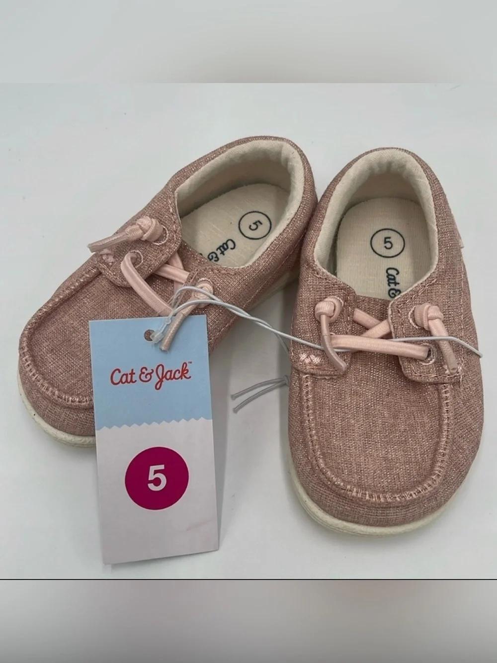 NWT Cat & Jack Kids Bobby Slip-On Sneakers Pink Size 5
